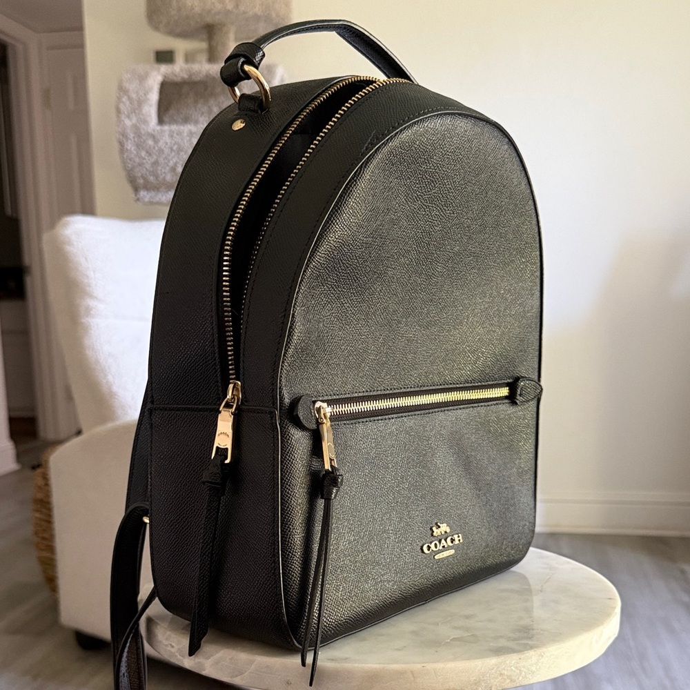 Coach Black Pebbled Leather Backpack - Picture 7 of 8
